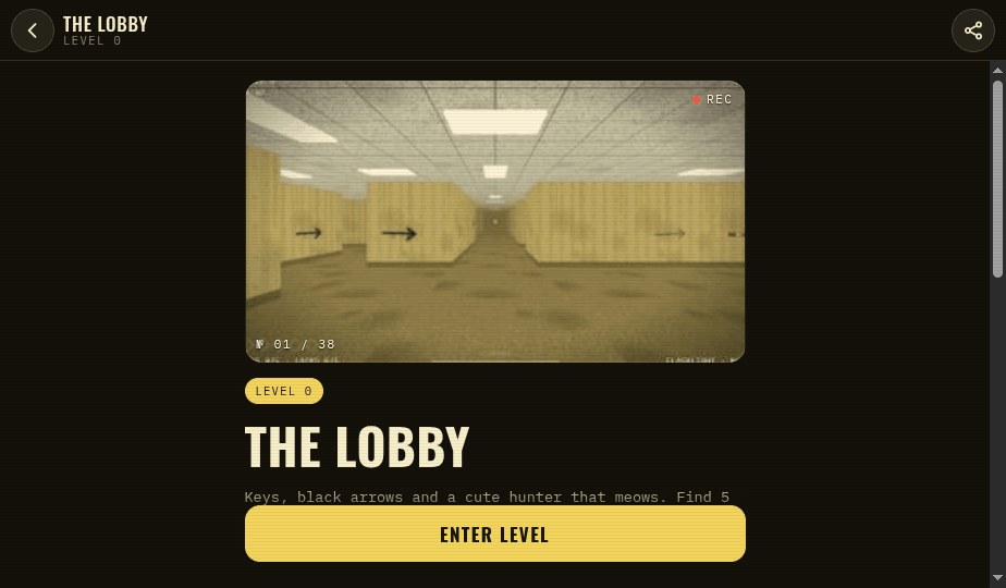 Backrooms Level Zero — Level card before you go in